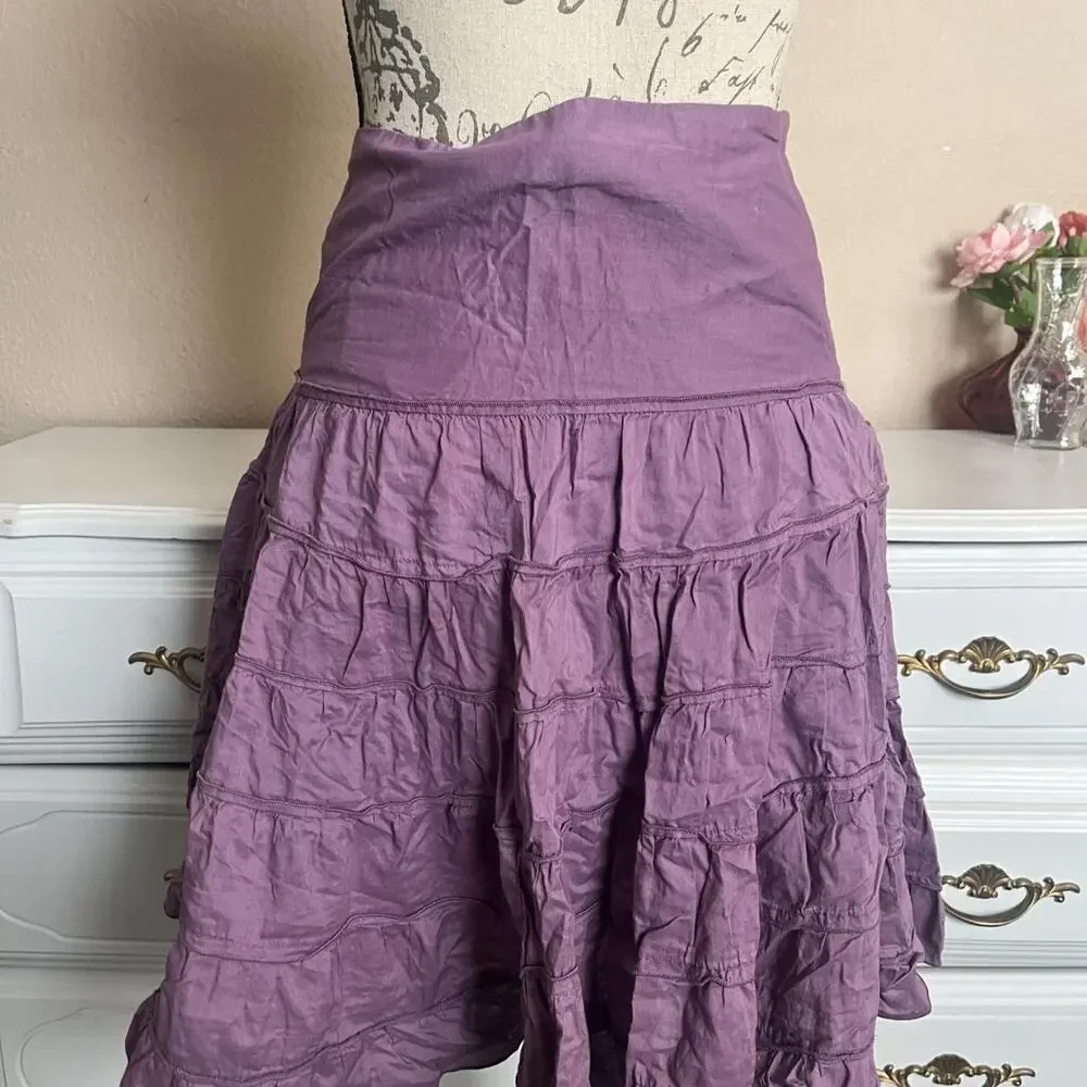 Purple ruffel midi skirt excellent - Picture 4 of 7